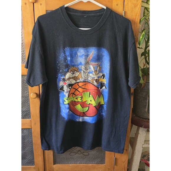 Vintage SPACE JAM tshirt Black Size Large - Picture 1 of 3